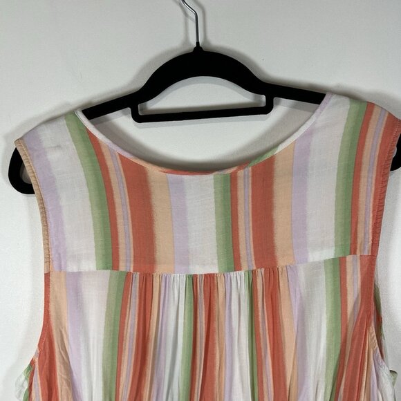 TORRID Women's Rayon‎ Blend Striped Tiered Tunic Size 2X Colorful Beach Boho - Picture 8 of 9